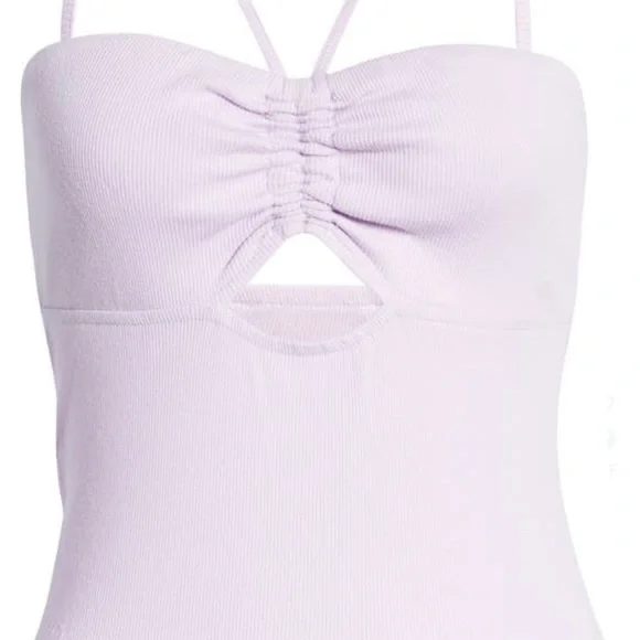 Open Edit Cut Out Body Suit in Purple Bloom - Picture 8 of 8